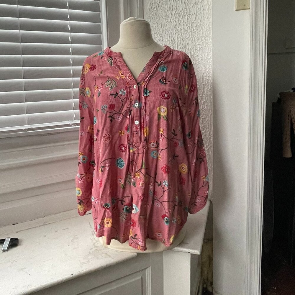 Multiple Floral/Striped Tunic Top